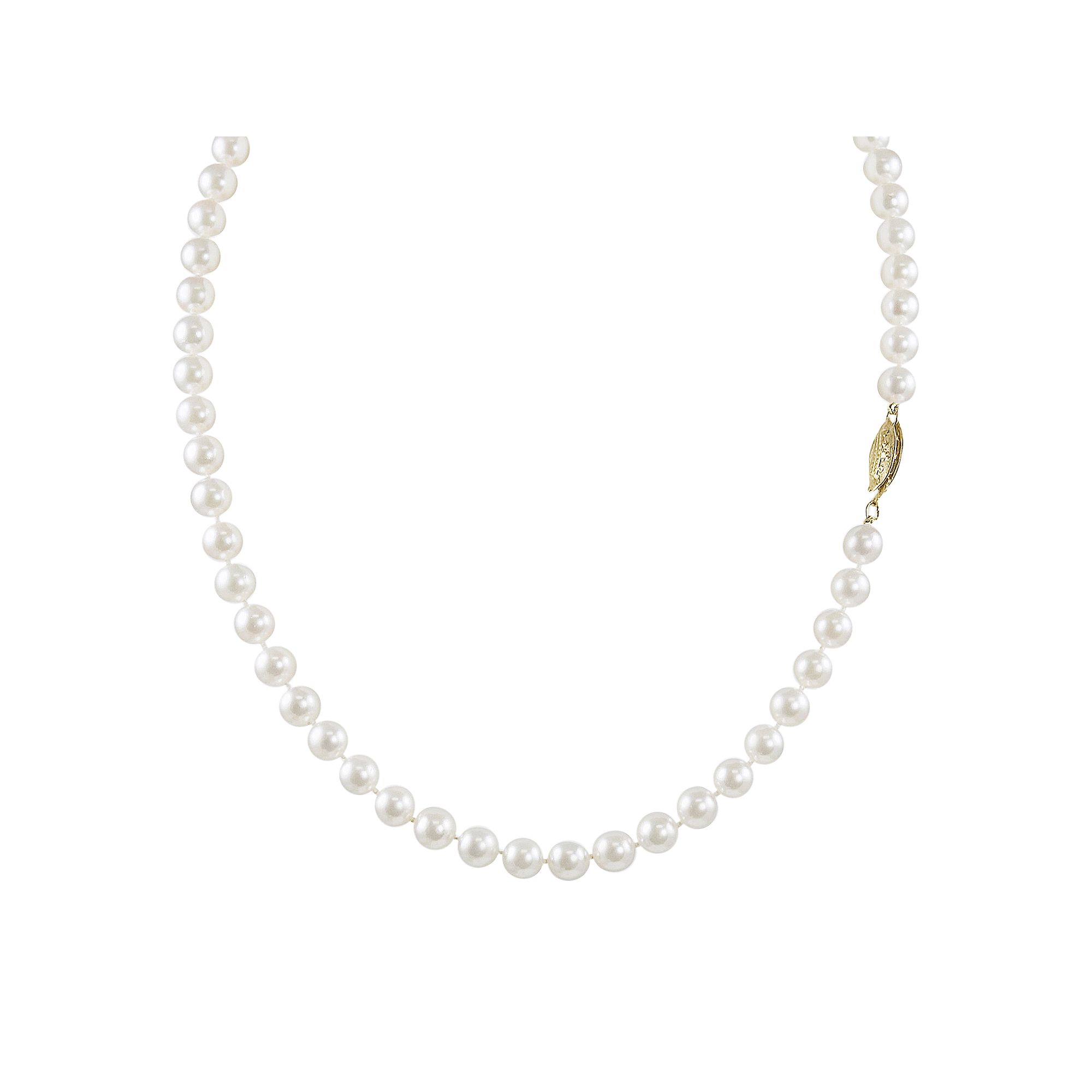 14k Gold 6-6.5 mm Akoya Cultured Pearl Strand Necklace, Womens, Size: 18