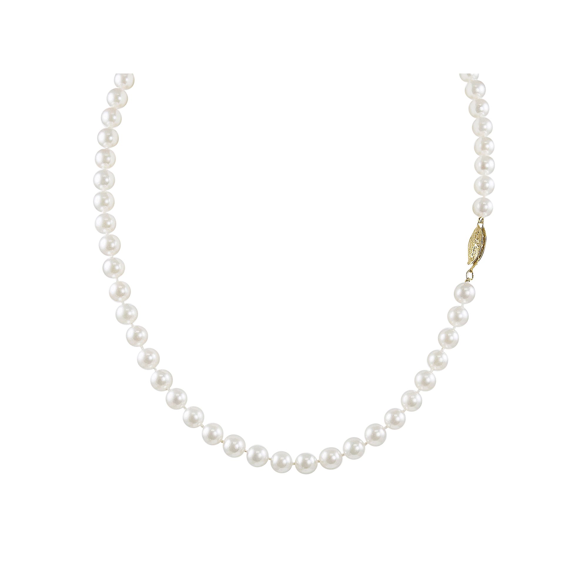 14k Gold Akoya Cultured Pearl Necklace, Womens, Size: 18, White
