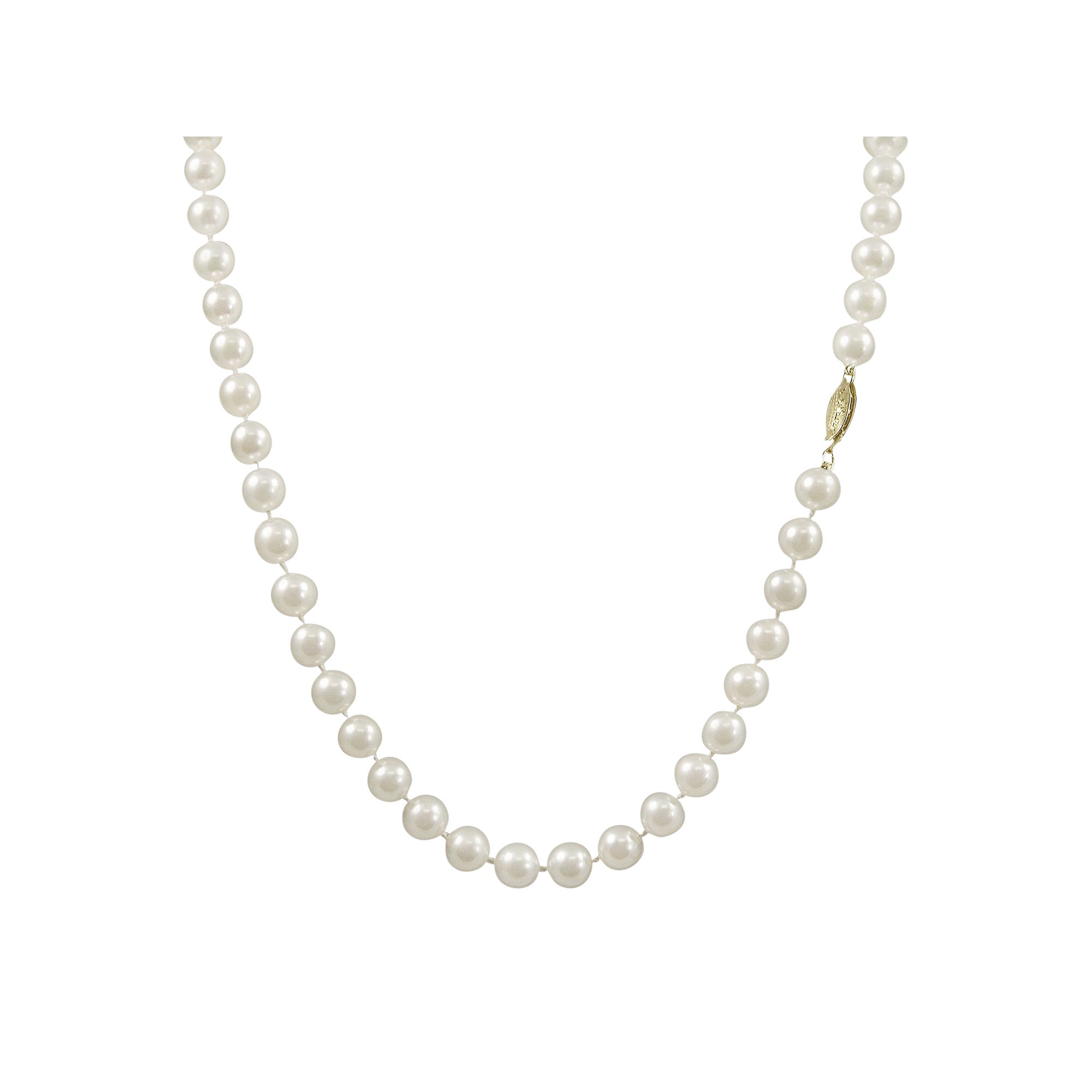 14k Gold Akoya Cultured Pearl Necklace, Womens, Size: 24, White