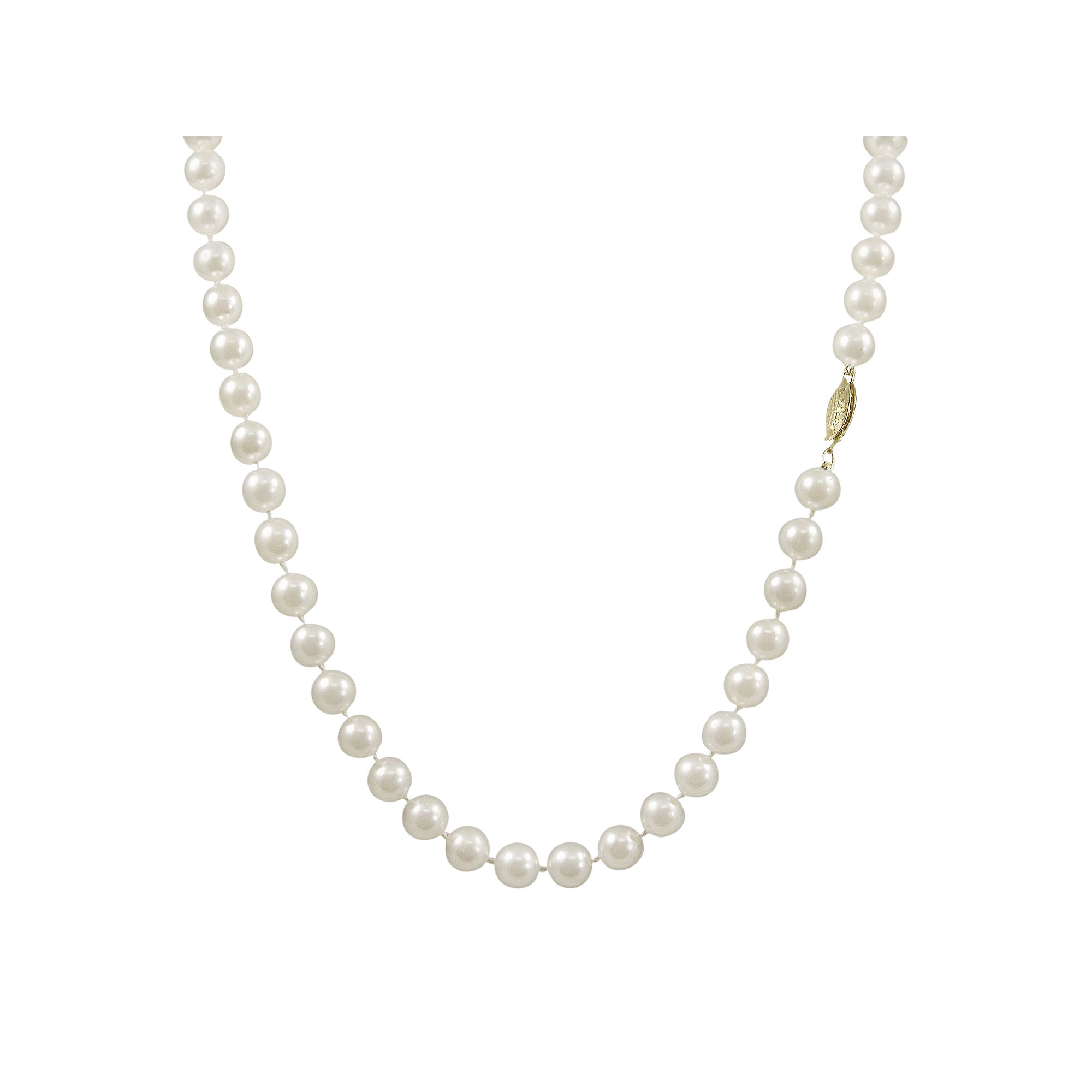 14k Gold Akoya Cultured Pearl Strand Necklace, Womens, Size: 30, White