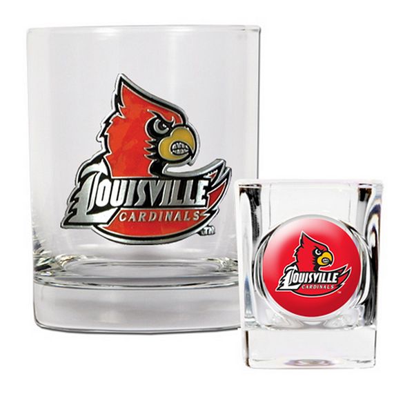 Louisville Cardinals NCAA Logo 2pc Rocks Glass Set