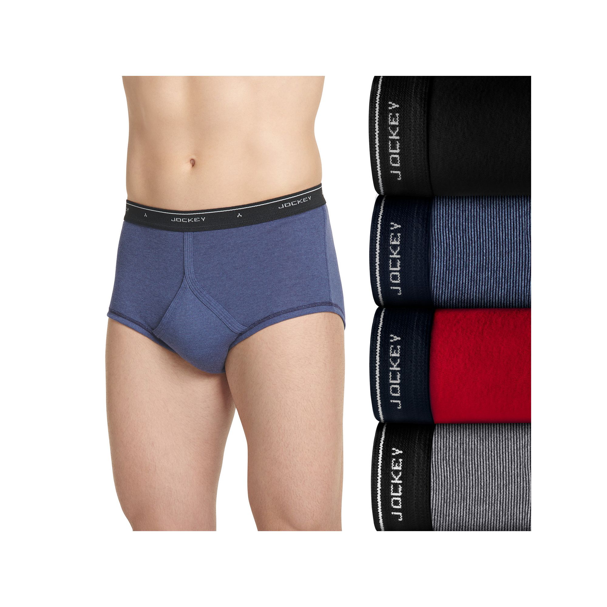 Mens Jockey® 4-pack Classic Knit Full-Rise Briefs, Size: 34, Assorted