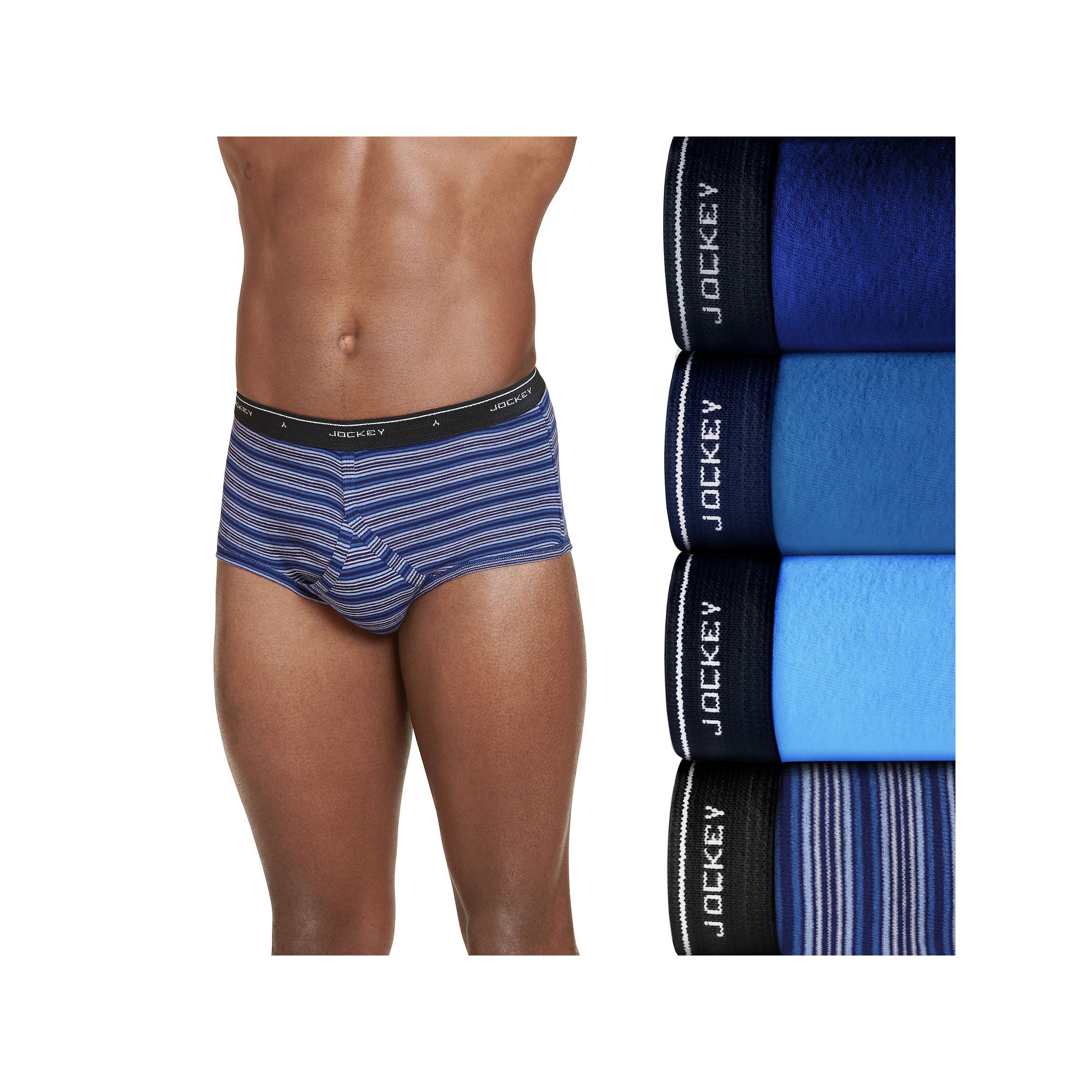 Mens Jockey® 4-pack Classic Knit Full-Rise Briefs, Size: 34, Blue
