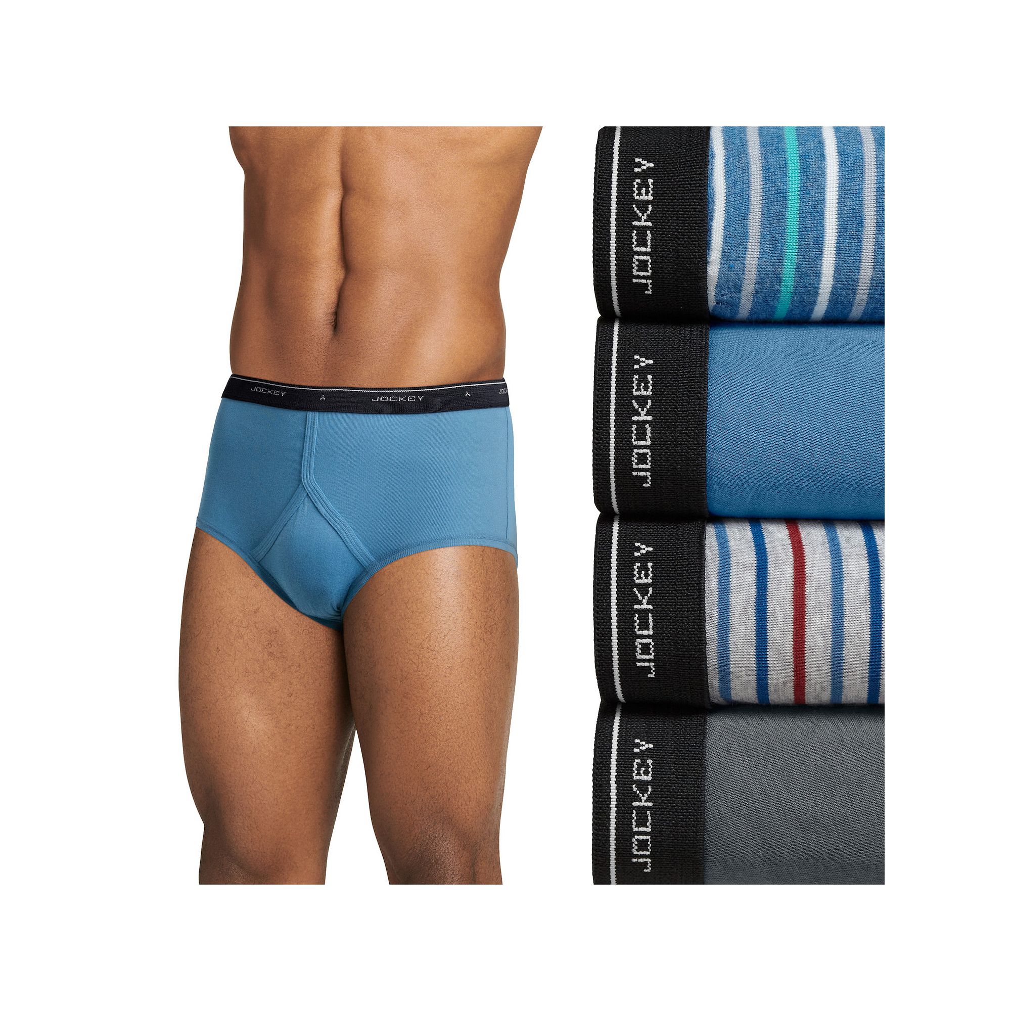 Mens Jockey® 4-pack Classic Knit Full-Rise Briefs, Size: 32, Chambray Str