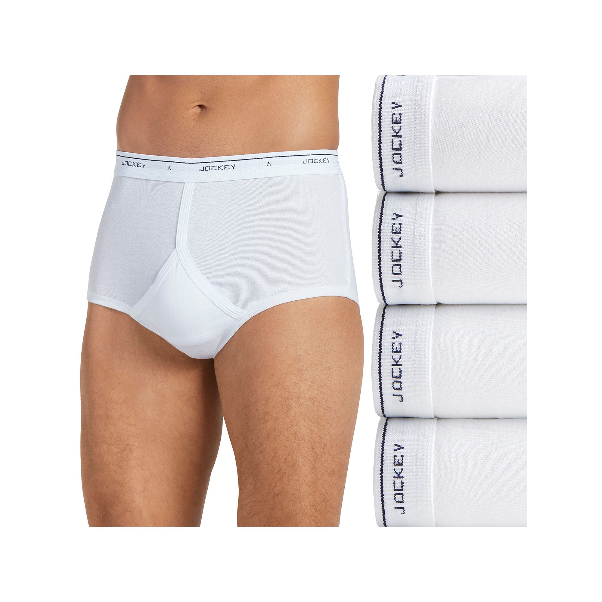 Mens Jockey® 4-pack Classic Knit Full-Rise Briefs, Size: 32, White