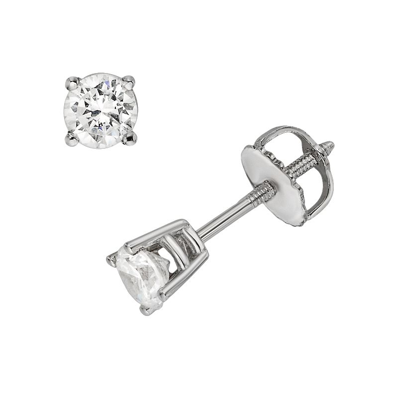 18k White Gold 1/2-ct. T.W. IGL Certified Colorless Round-Cut Diamond Solit