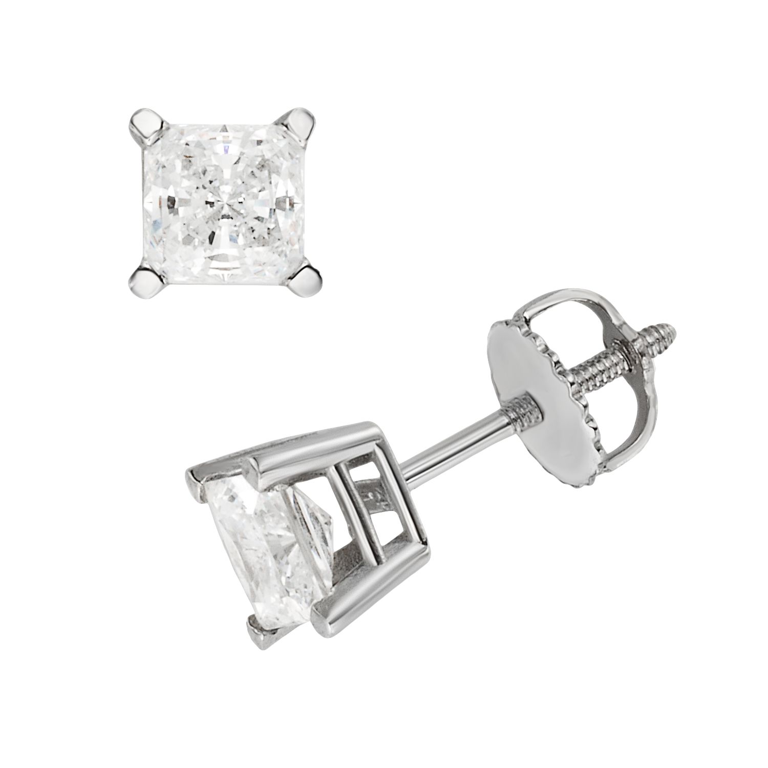 Kohls princess cut best sale diamond earrings