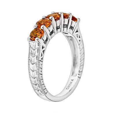 Celebration Gems Sterling Silver Citrine Five-Stone Ring