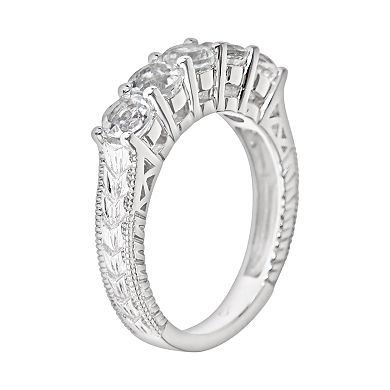Celebration Gems Sterling Silver White Topaz Five-Stone Ring