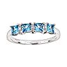 Sterling Silver Blue Topaz and Diamond Accent Ring