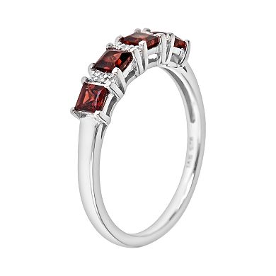 Celebration Gems Sterling Silver Garnet and Diamond Accent Ring