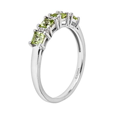 Celebration Gems Sterling Silver Peridot and Diamond Accent Ring