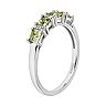 Sterling Silver Peridot and Diamond Accent Ring