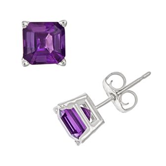 Celebration Gems Sterling Silver Amethyst Stud Earrings