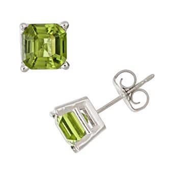 Celebration Gems Sterling Silver Peridot Stud Earrings