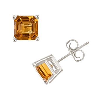 Celebration Gems Sterling Silver Citrine Stud Earrings