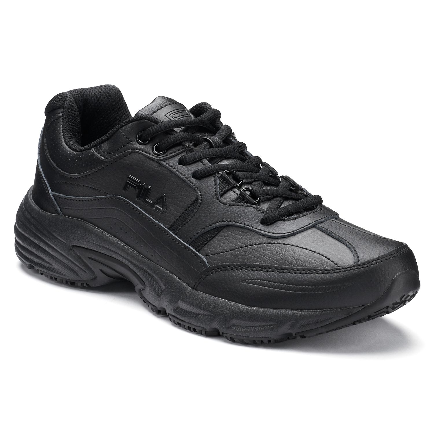 fila black non slip shoes