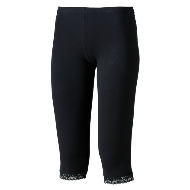 SO® Lace-Trimmed Capri Leggings