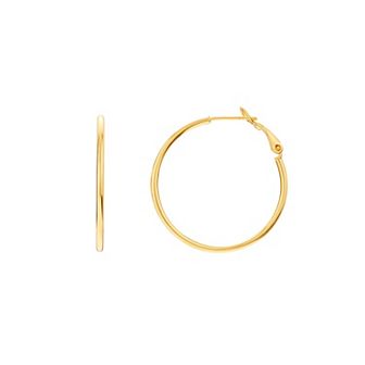 PRIMROSE 14k Gold Plated Hoop Earrings