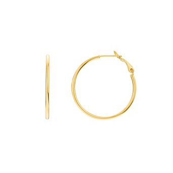 PRIMROSE 14k Gold Plated Hoop Earrings