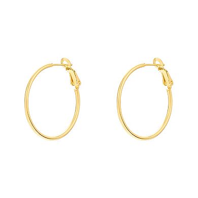 PRIMROSE 14k Gold Plated Hoop Earrings