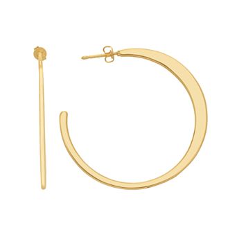 14k Gold Plated Crescent Hoop Earrings