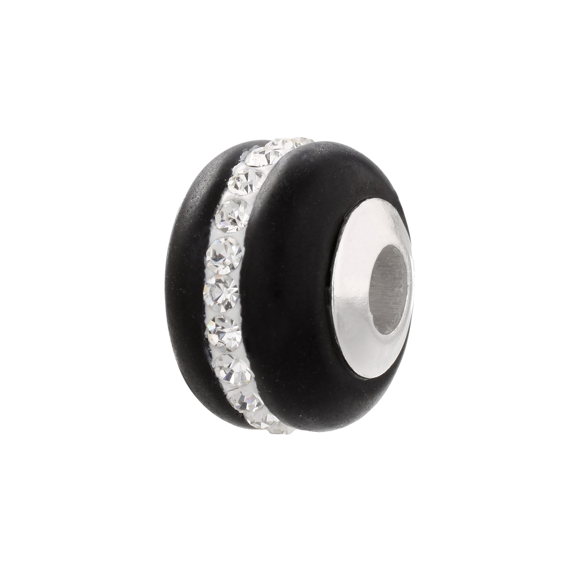 Individuality Beads Sterling Silver Crystal Striped Glass Bead, Womens, Bl