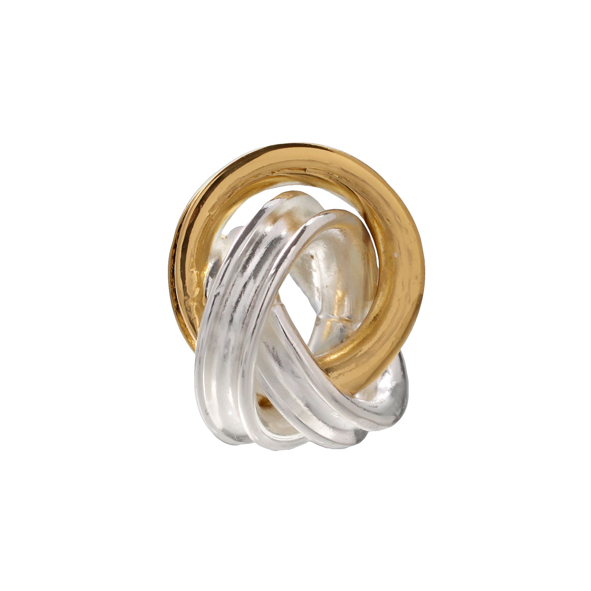 Individuality Beads 24k Gold Over Silver & Sterling Silver Love Knot Bead, 