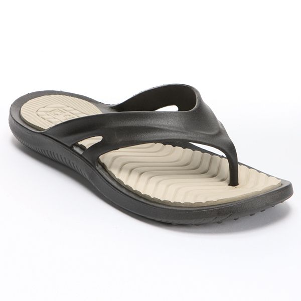 XL 10-11 Men's Chaps Mesh Thong Sandals Black White NWT Size L 12-13 
