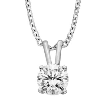 Diamonore Sterling Silver 1 1/2 ct T.W. Simulated Diamond Solitaire Pendant