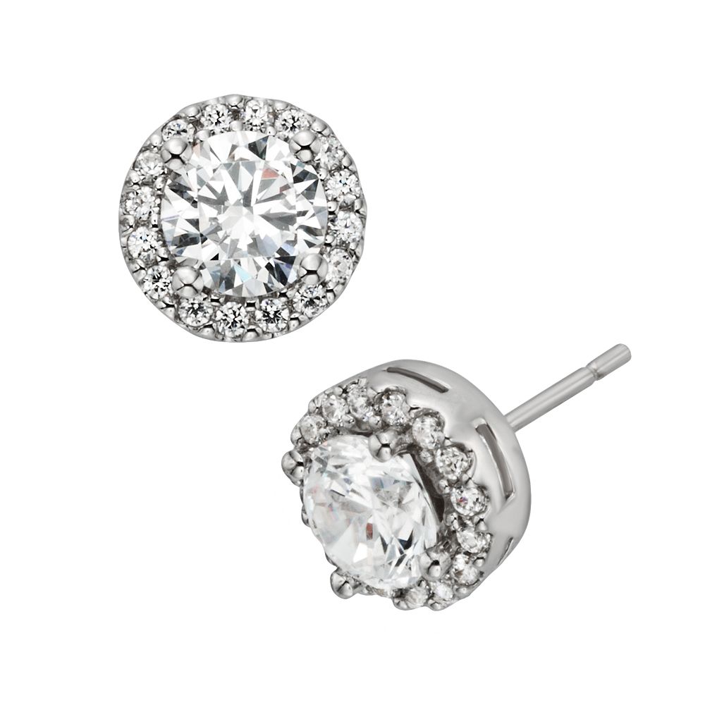 DiamonLuxe Sterling Silver 3.1 Ct tw high quality simulated diamond earrings NWT