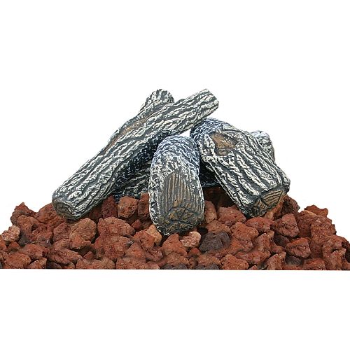 Uniflame Fire Pit Lava Rock Log Kit Outdoor