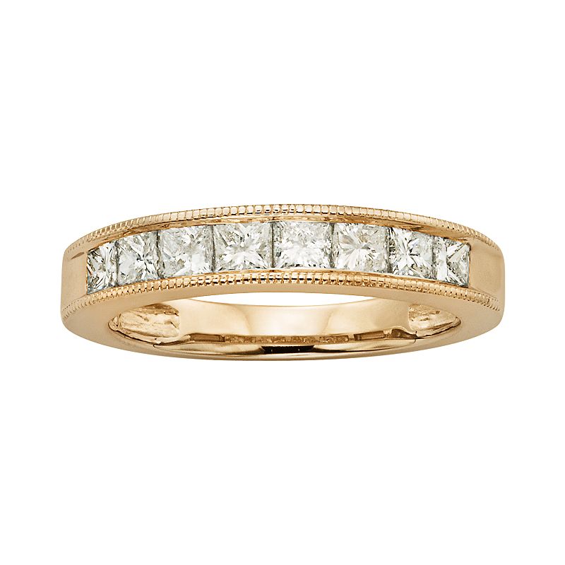 14k Gold 1-ct. T.W. IGL Certified Princess-Cut Diamond Wedding Ring, Women