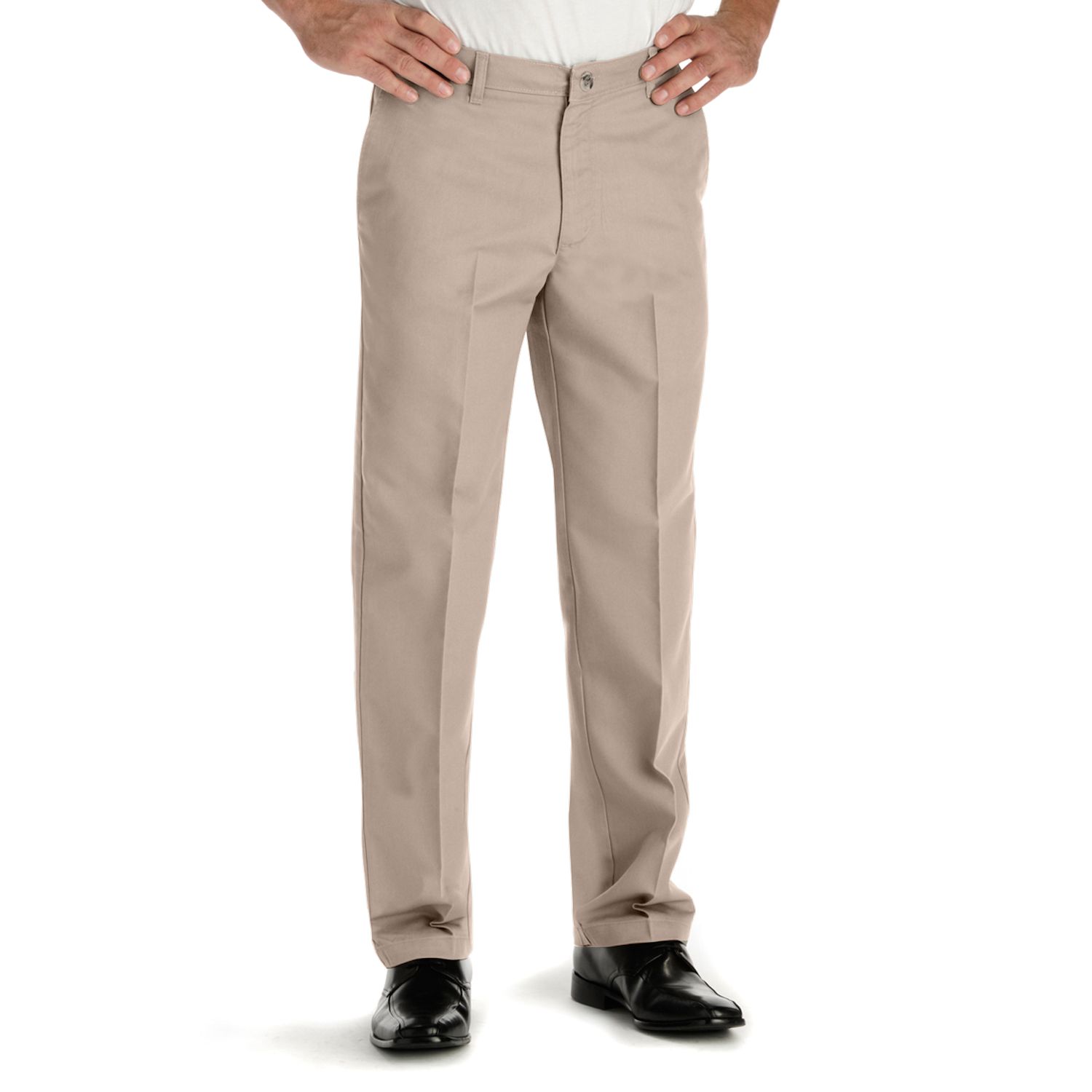 lee men's total freedom stretch relaxed fit flat front pant