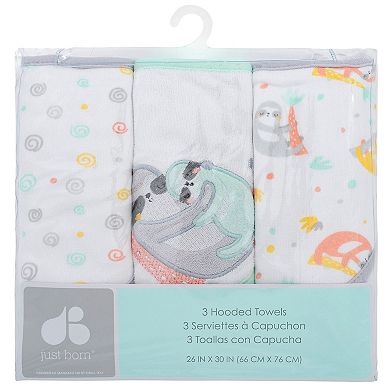 Just Born® 3-pk. Terry Hooded Towels