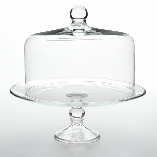 Libbey selene glass outlet cake stand with dome