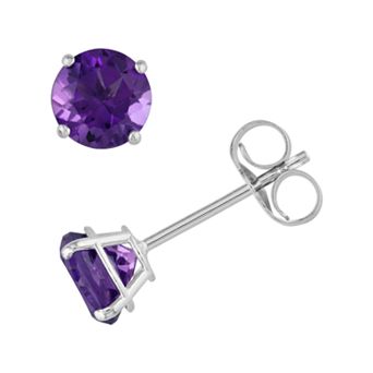 Stella Grace 14k White Gold Amethyst Stud Earrings
