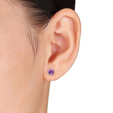 Stella Grace 14k White Gold Amethyst Stud Earrings