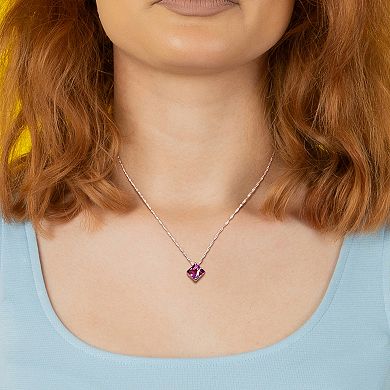Stella Grace 10k White Gold Amethyst Swirl Pendant