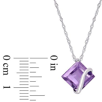 Stella Grace 10k White Gold Amethyst Swirl Pendant