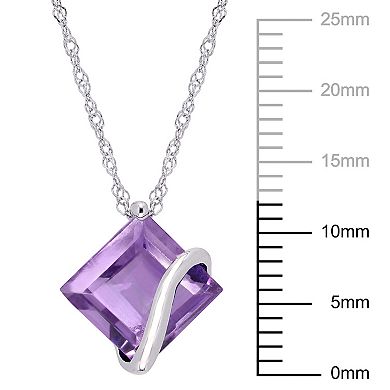 Stella Grace 10k White Gold Amethyst Swirl Pendant