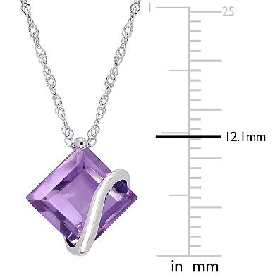 Stella Grace 10k White Gold Amethyst Swirl Pendant