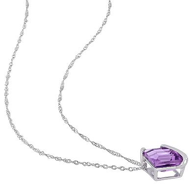 Stella Grace 10k White Gold Amethyst Swirl Pendant