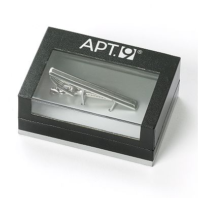Apt. 9® Rhodium and Black Carbon Fiber Tie Clip