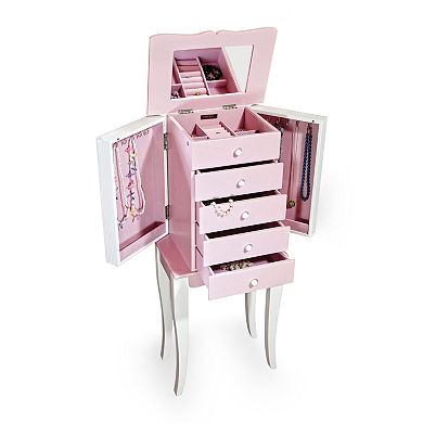 Mele and Co Chauncey Girls Wood Jewelry Armoire