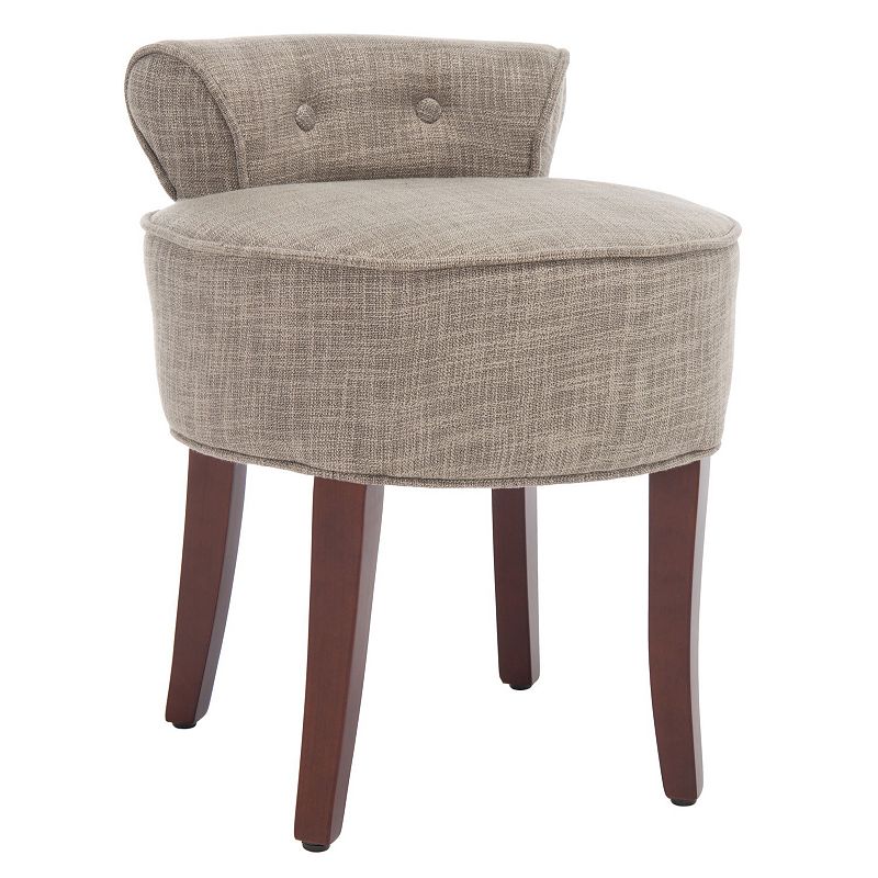 Safavieh Georgia Linen Vanity Stool, Grey, Furniture