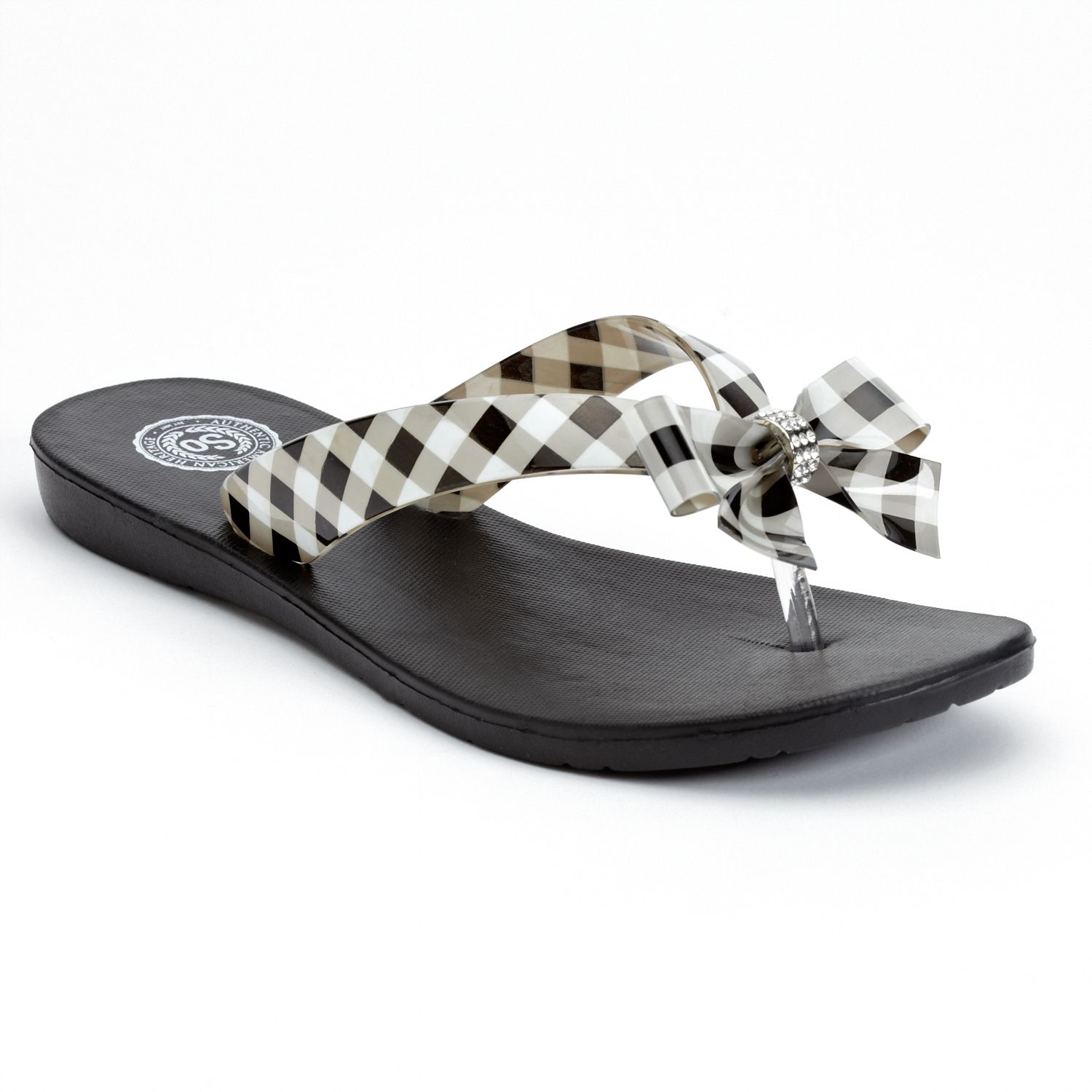 plaid flip flops