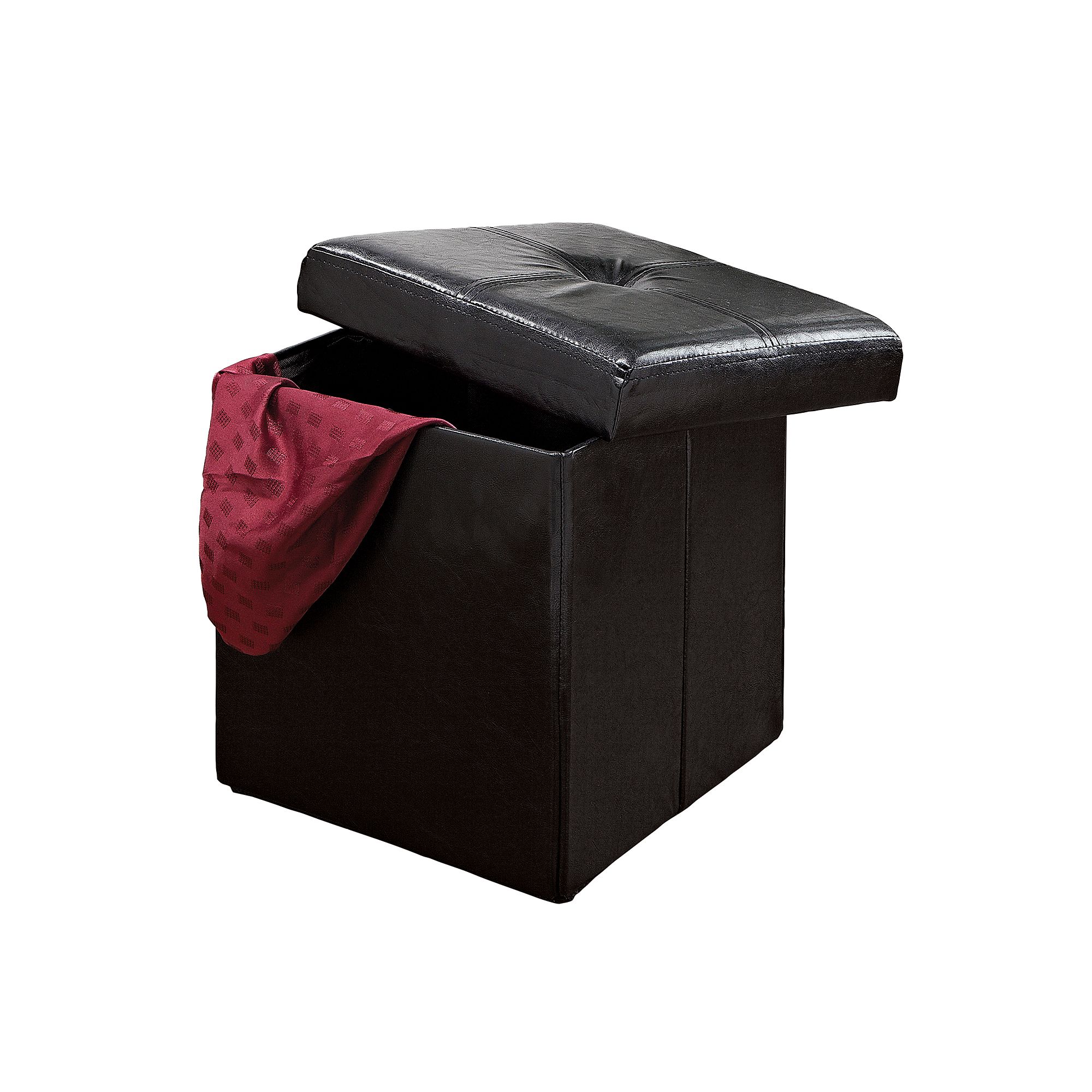 Kennedy Home Collection Folding Storage Ottoman, Black