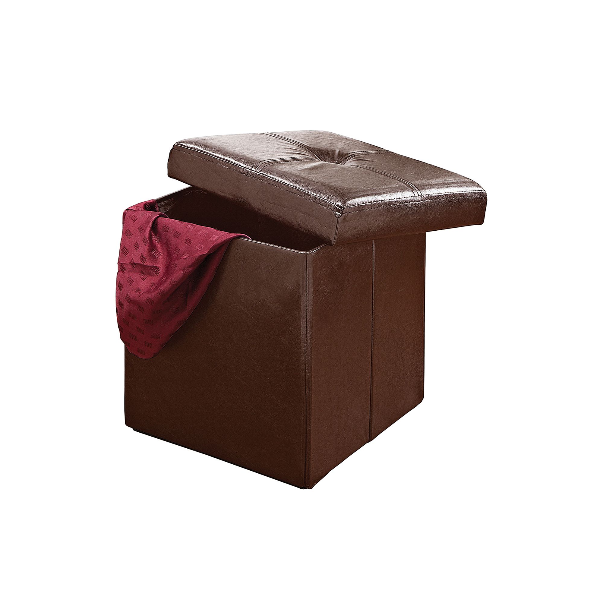 Kennedy Home Collection Folding Storage Ottoman, Brown