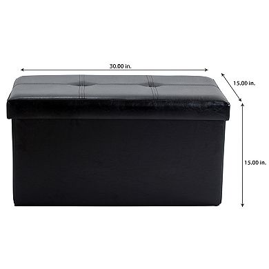 Kennedy Home Collection 16" x 30" Folding Storage Ottoman